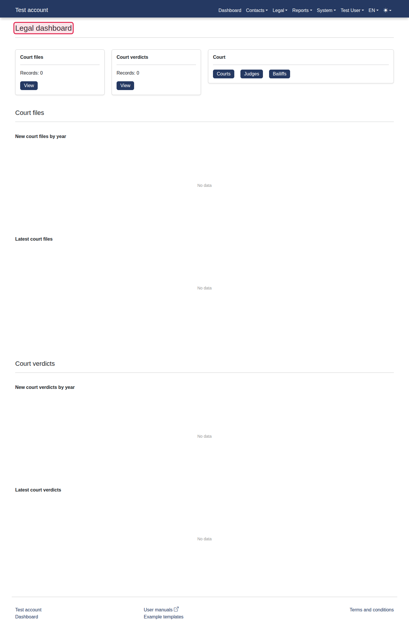 How to access a legal dashboard? — 3