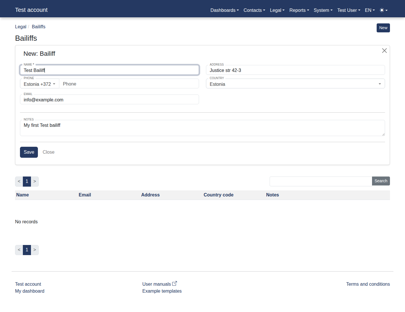 How to add a bailiff? 15