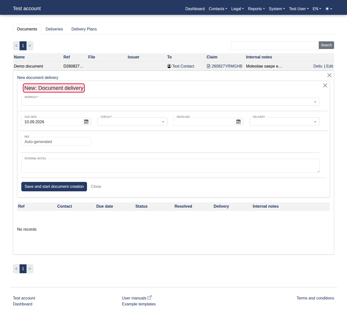 How to add a new document delivery? — 7
