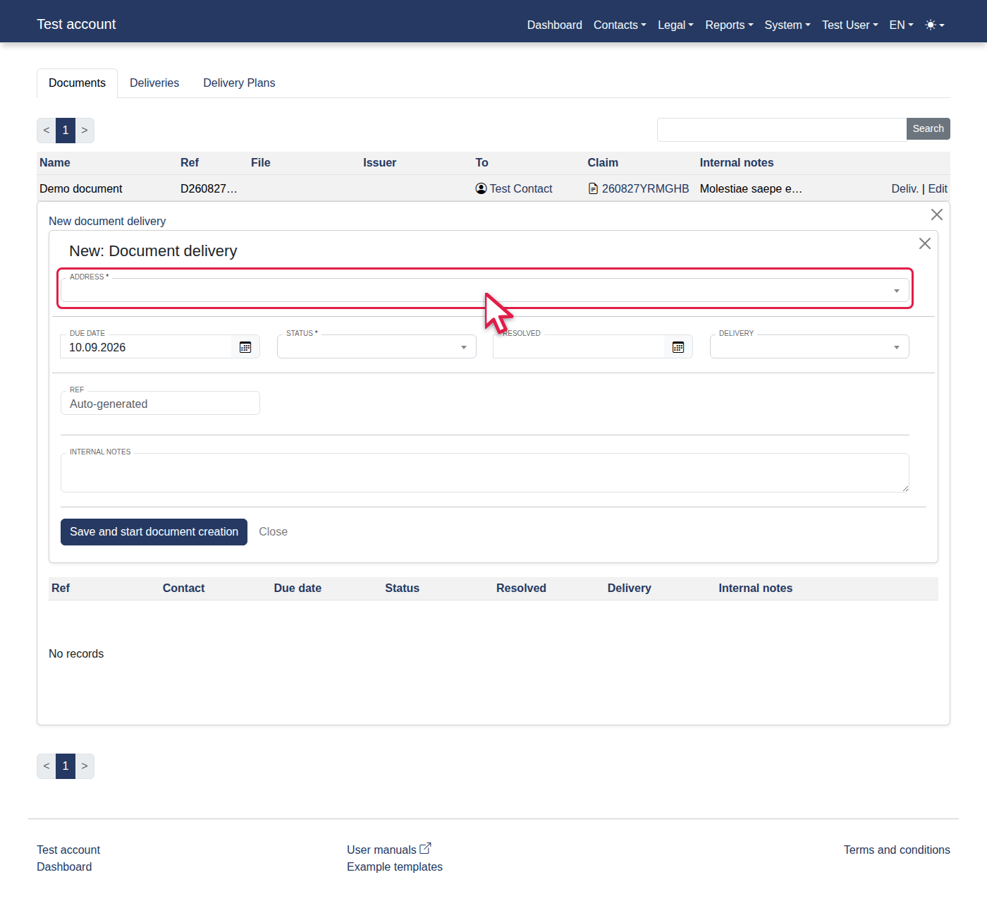 How to add a new document delivery? — 8