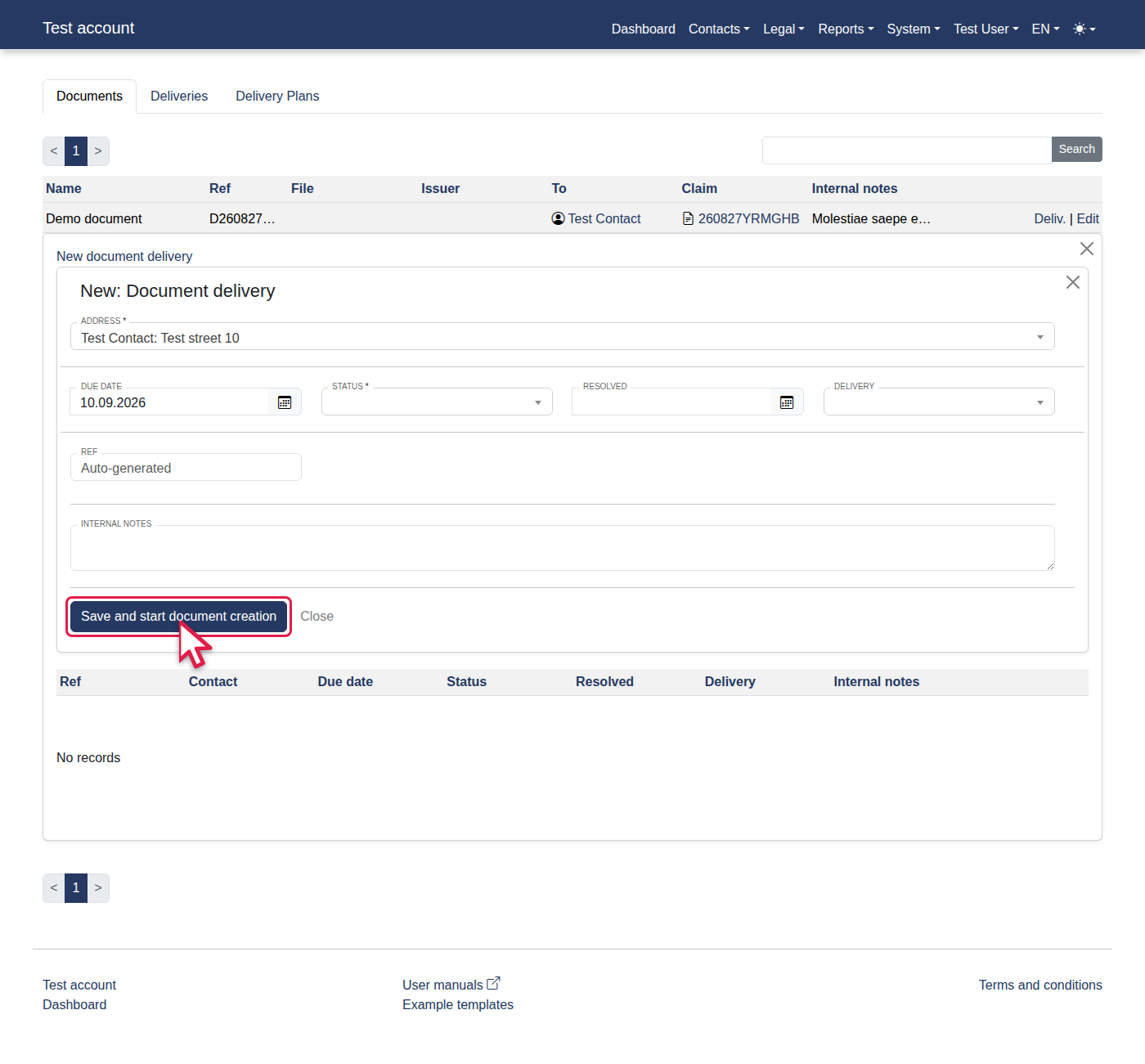 How to add a new document delivery? — 9