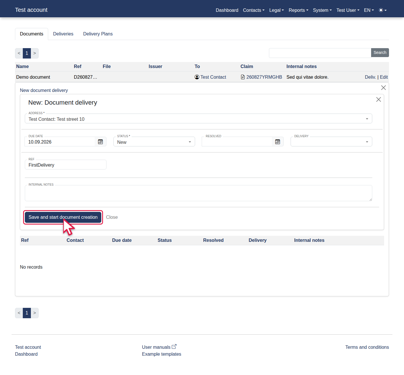 How to add a new document delivery report? — 11