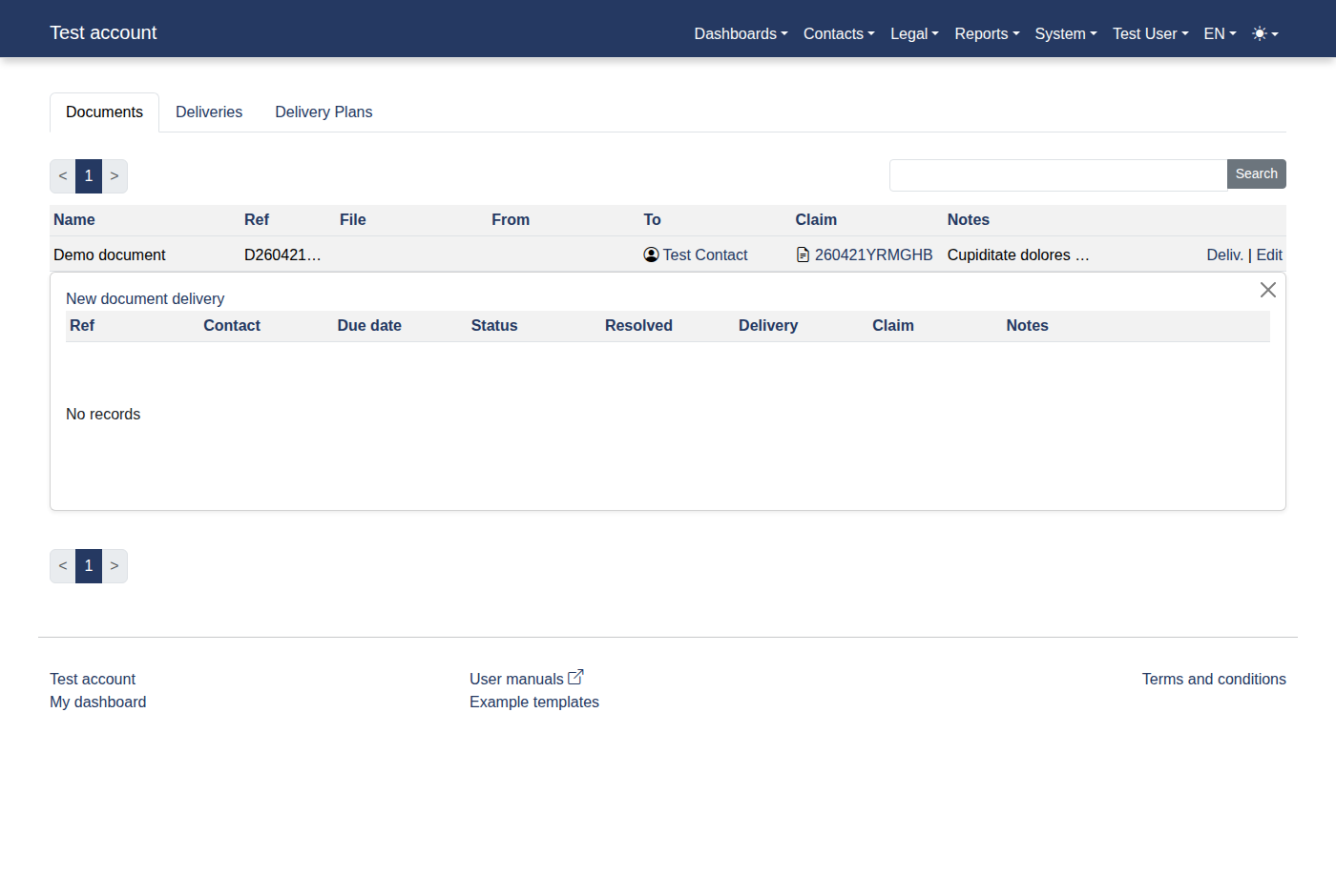 How to add a new document delivery report? 12
