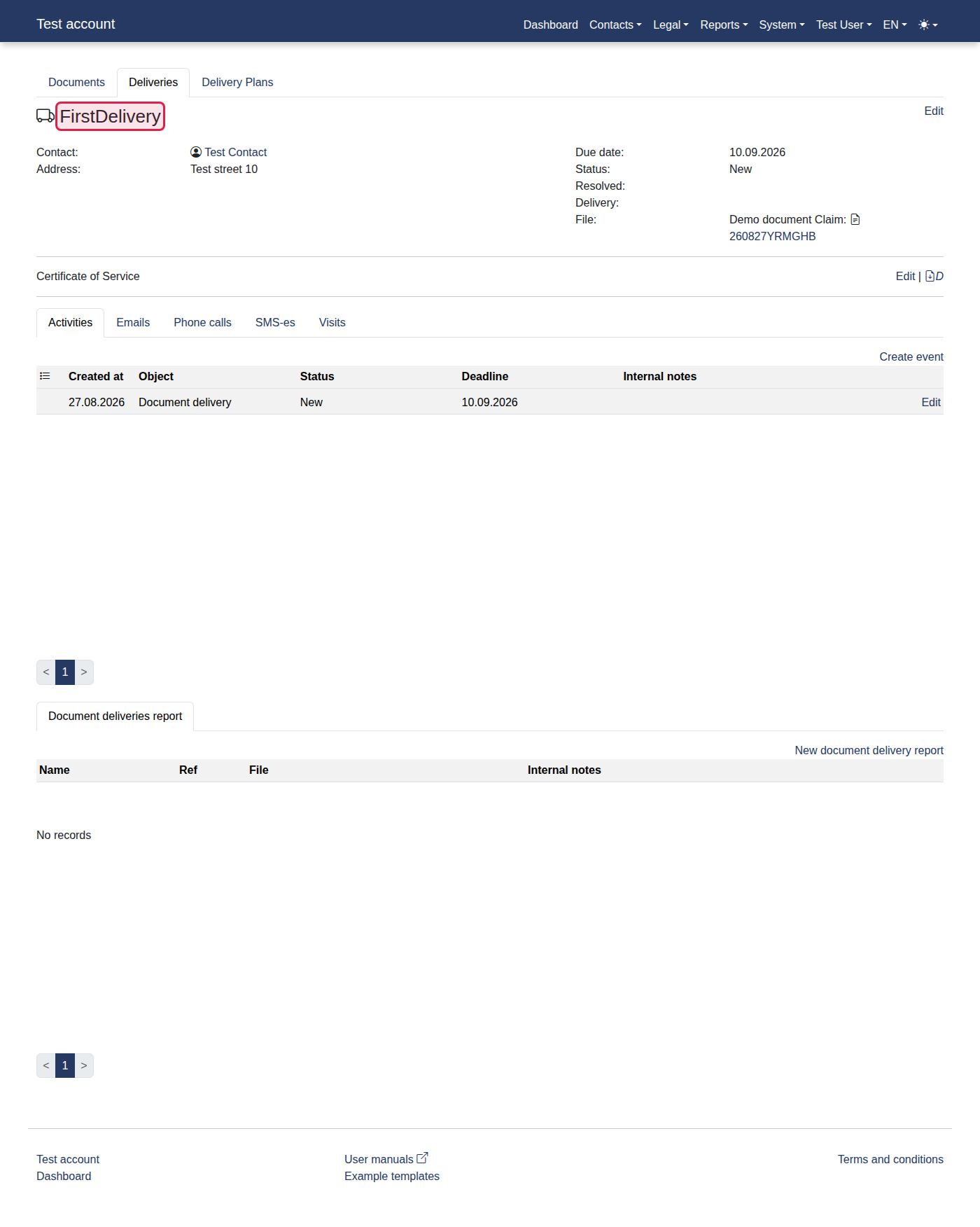 How to add a new document delivery report? — 15