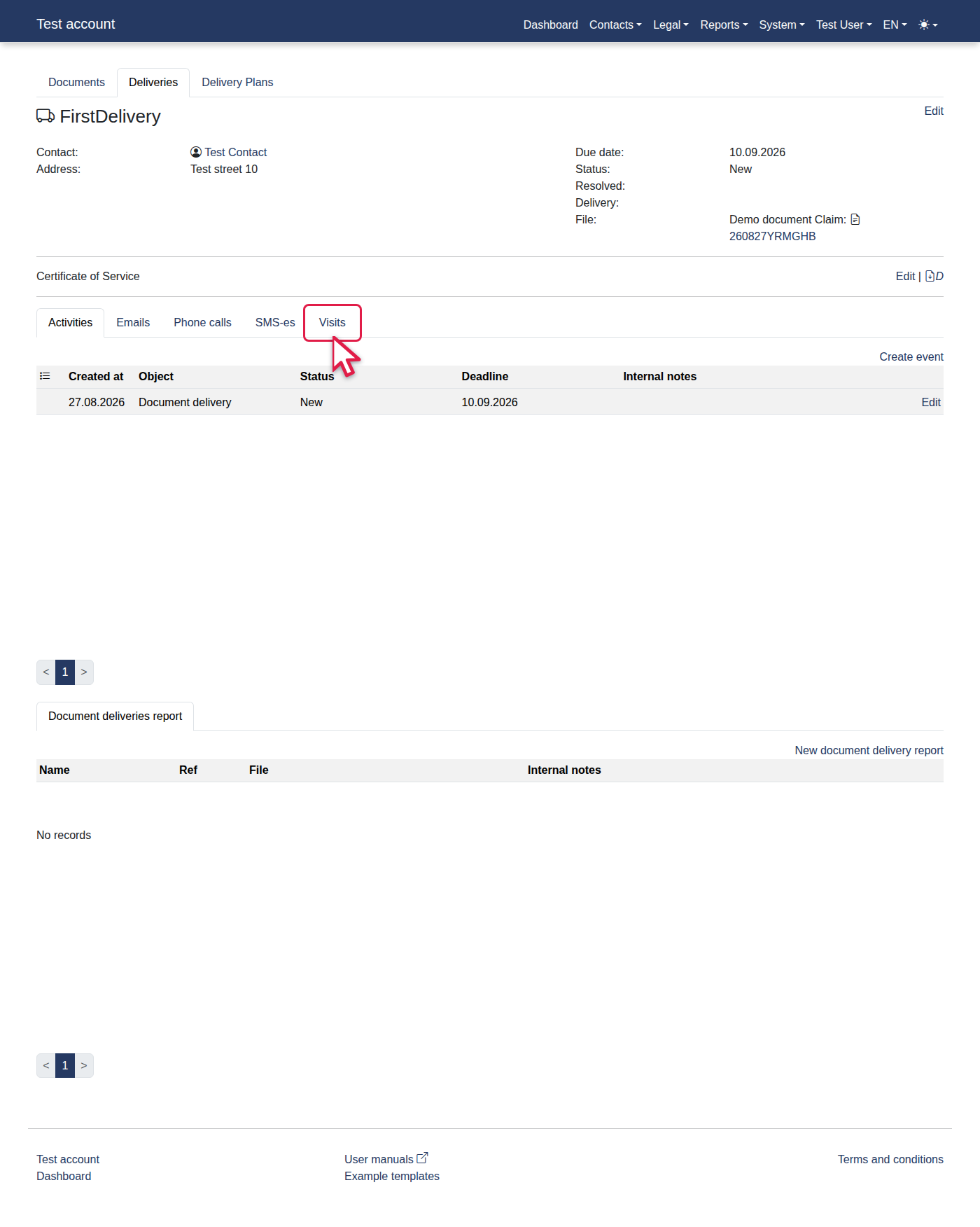 How to add a new document delivery report? — 16