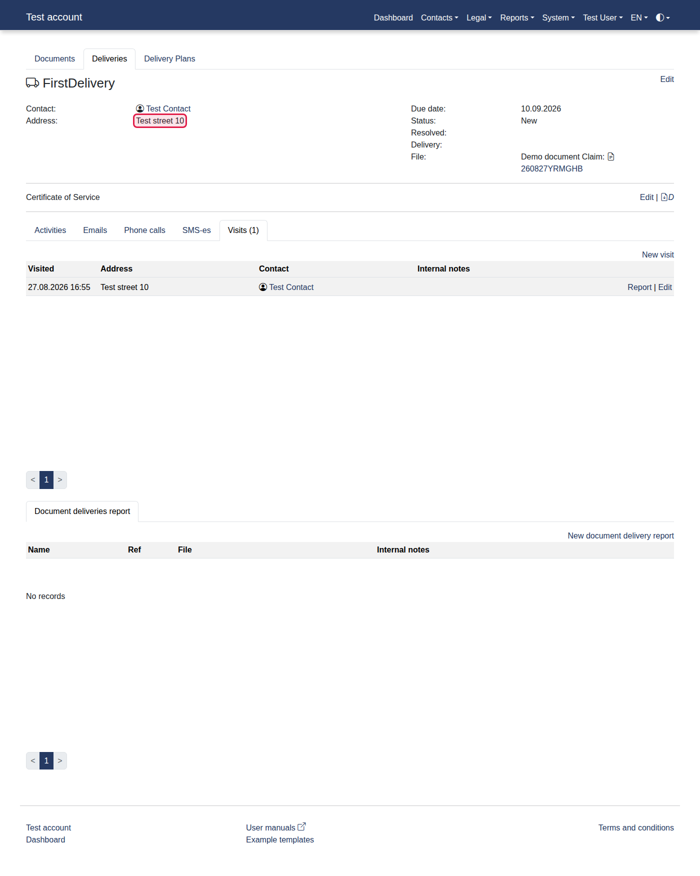 How to add a new document delivery report? — 22