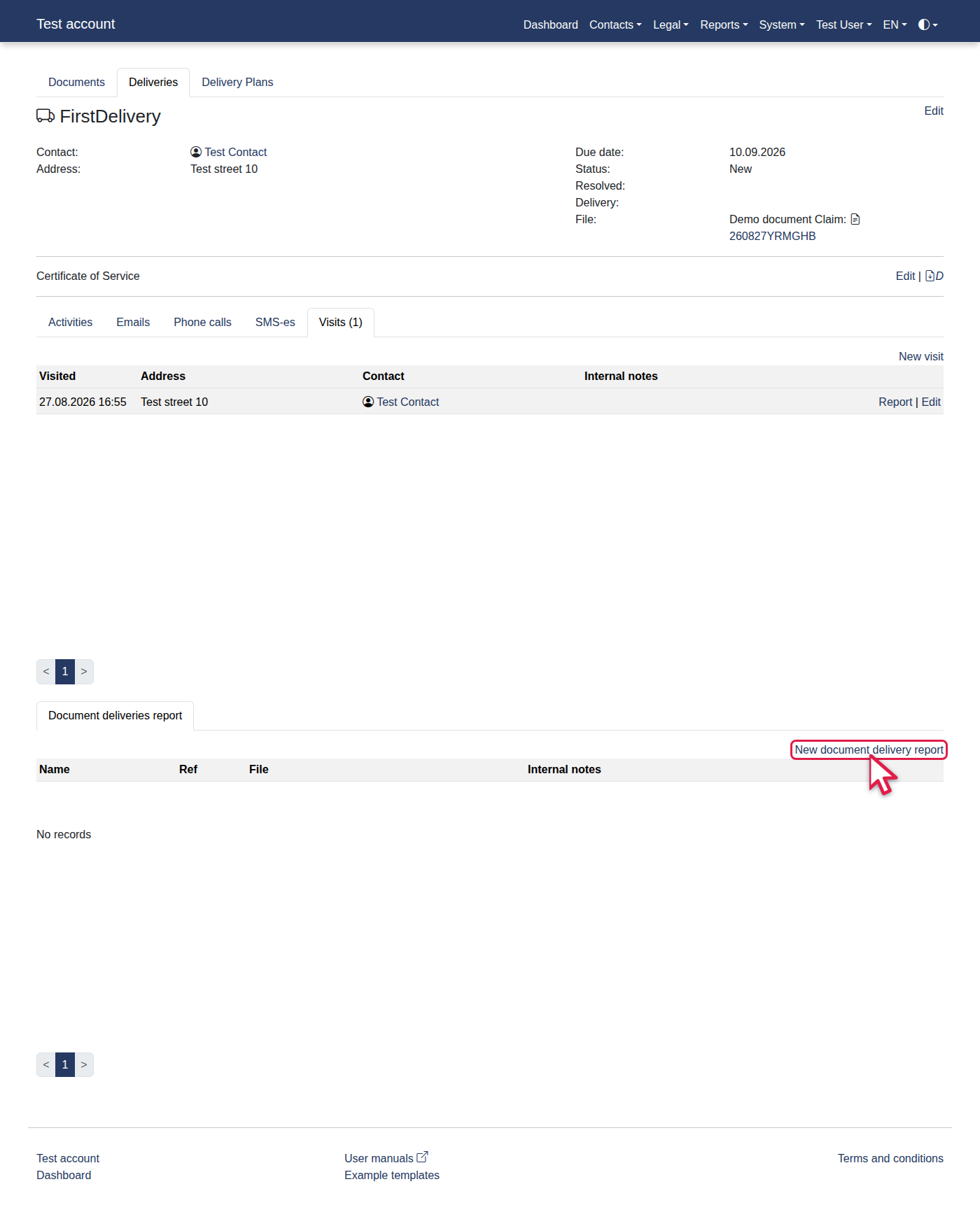 How to add a new document delivery report? — 23
