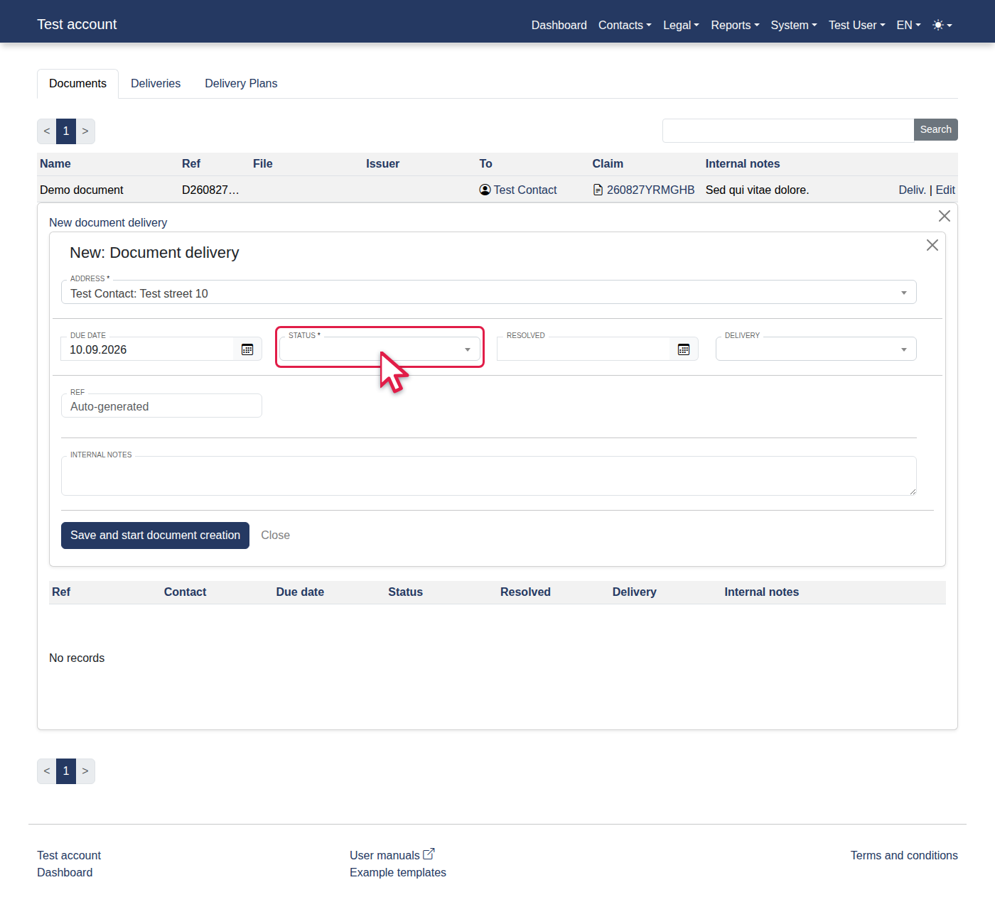 How to add a new document delivery report? — 9