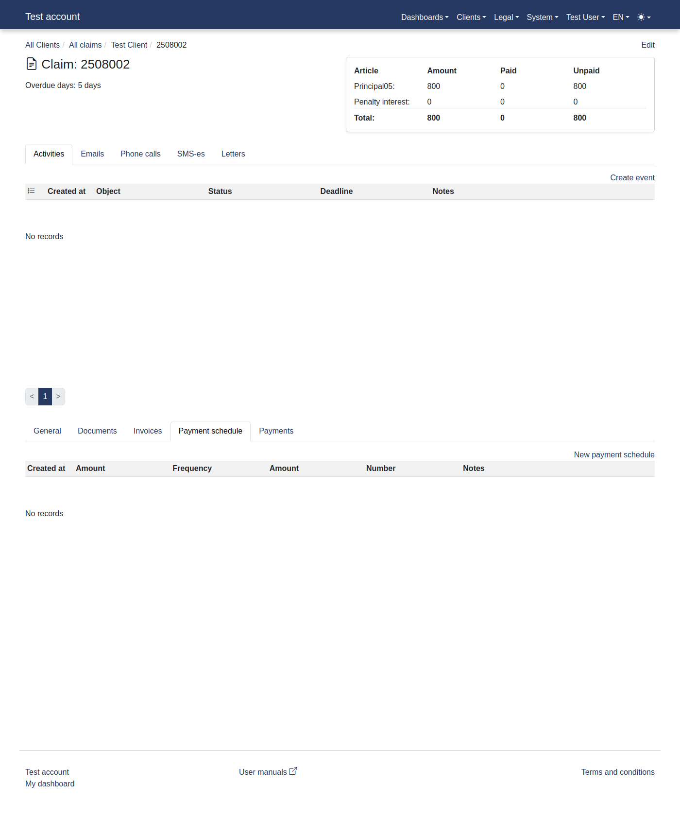 How to add a new payment schedule as a user? 14